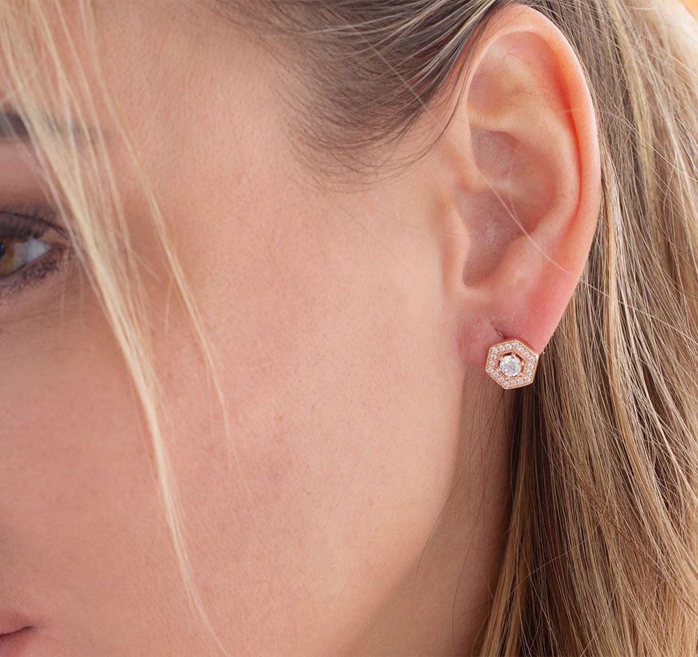 Puces d'oreilles Astrea Rosé