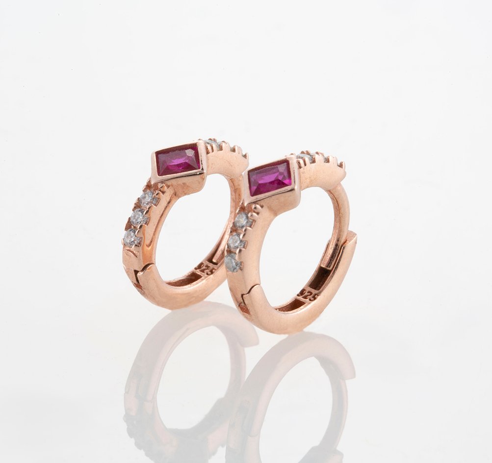 Boucles d'oreilles Diana Rosé Améthyste