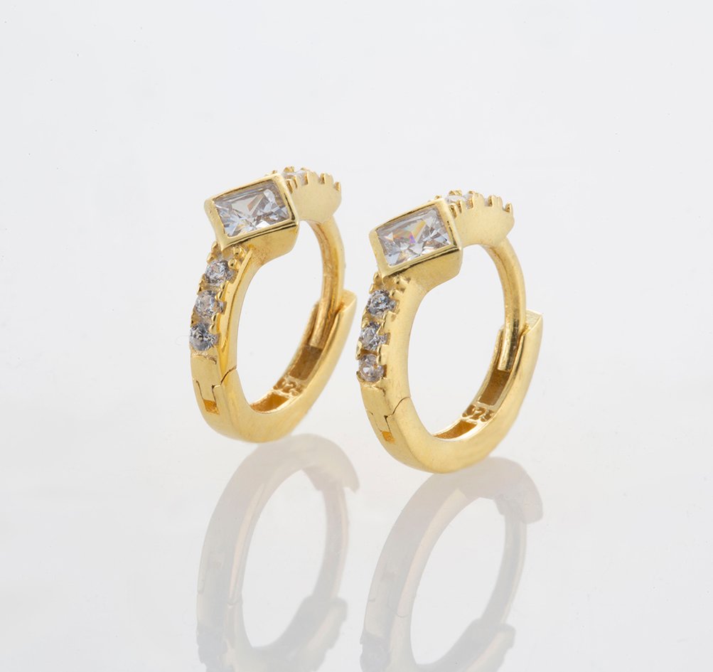 Boucles d'oreilles Diana Doré Cristal