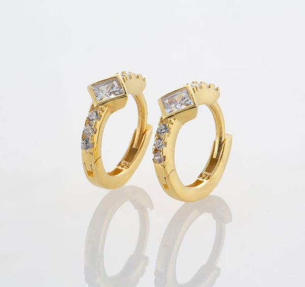 Boucles d'oreilles Diana Doré Cristal