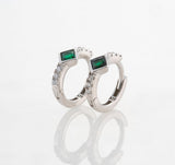 Boucles d'oreilles Diana Argent Emeraude
